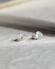 Cushion Shaped Prong-Set Diamond Studs - Peridot Fine Jewelry - ILA