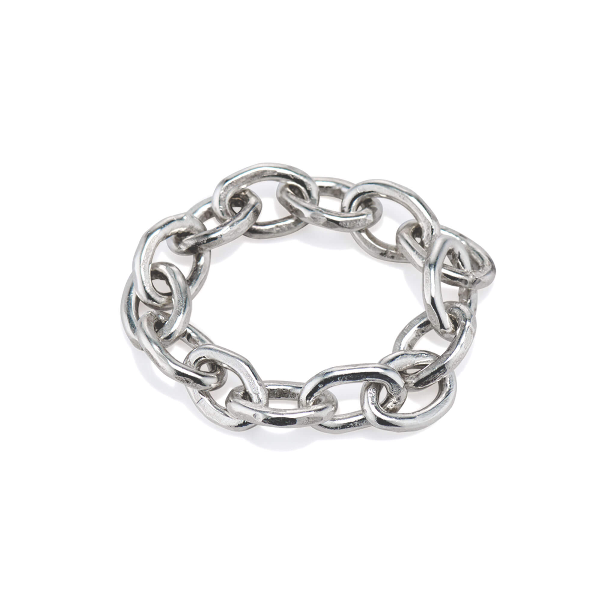 "Dean" Sterling Silver Handmade 16 Gauge Flexible Chain Ring - Peridot Fine Jewelry - Sarah Macfadden