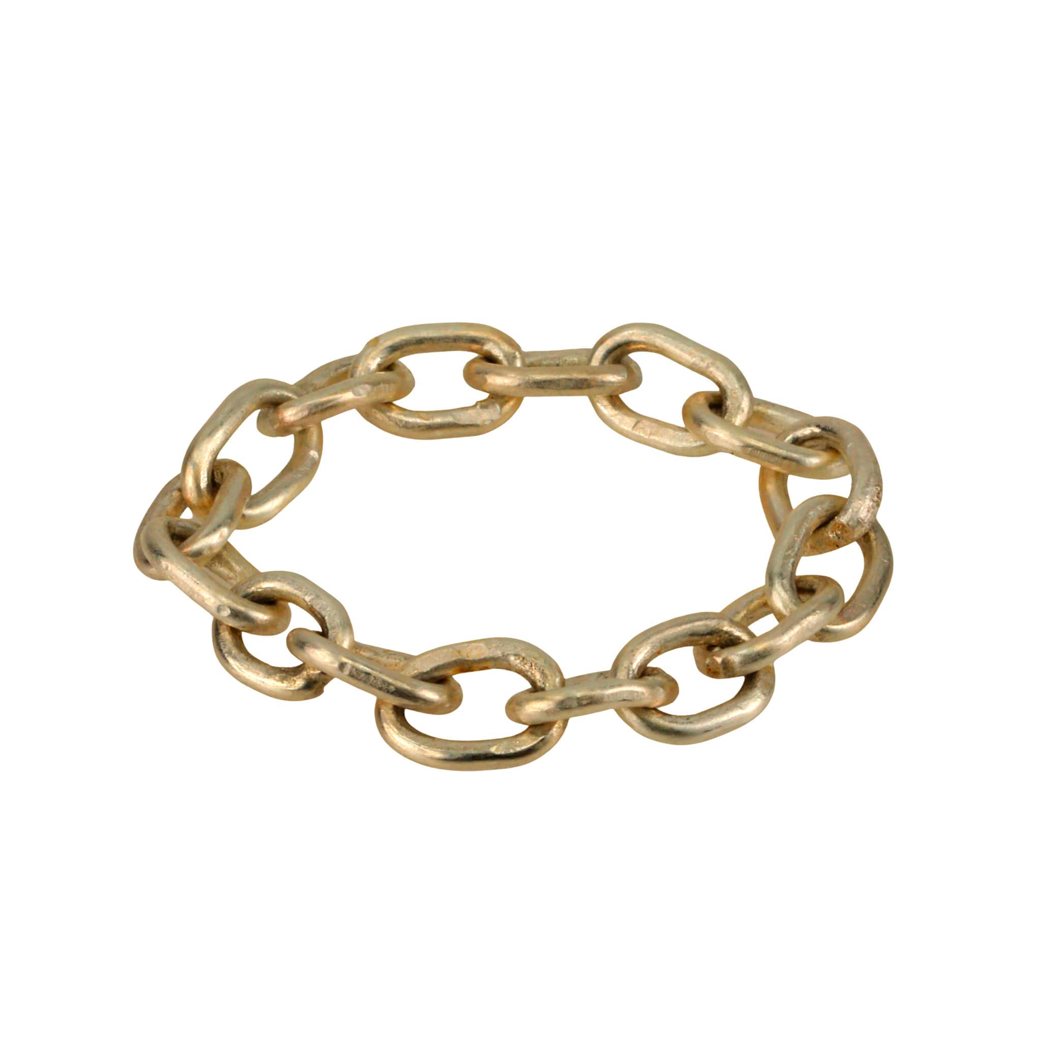 "Diana" Gold Handmade Flexible 18 Gauge Link Chain Ring - Peridot Fine Jewelry - Sarah Macfadden