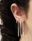 "Elsa" Sterling Silver Hammered Oval Hoop Earrings - Peridot Fine Jewelry - Sarah Macfadden