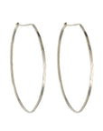 "Elsa" Sterling Silver Hammered Oval Hoop Earrings - Peridot Fine Jewelry - Sarah Macfadden