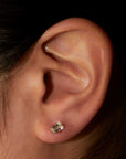 Emerald Shaped Prong-Set Diamond Studs - Peridot Fine Jewelry - ILA
