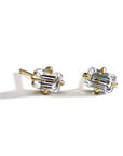 Emerald Shaped Prong-Set Diamond Studs - Peridot Fine Jewelry - ILA