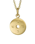 Engraved "Opes / Spes" Disc Pendant with Open Center - Peridot Fine Jewelry - Caroline Ellen