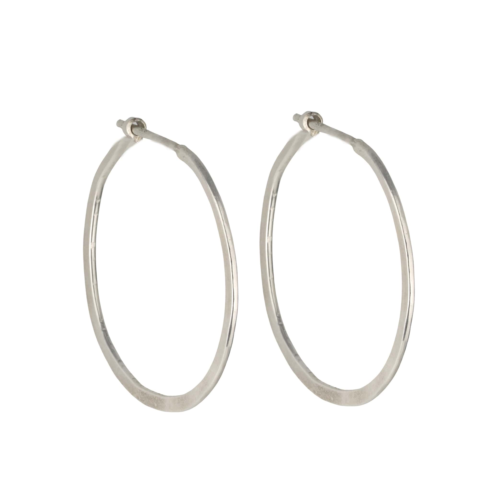 "Esme" Sterling Silver Flat Hammered Earrings - Peridot Fine Jewelry - Sarah Macfadden