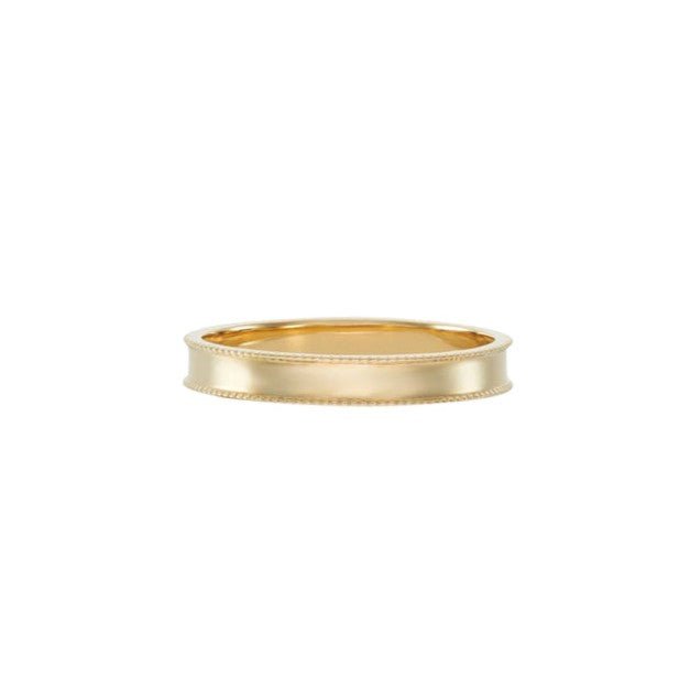 Gold 3mm "Dala" Band with Milgrain Detailed Edges - Peridot Fine Jewelry - Metier by Tomfoolery