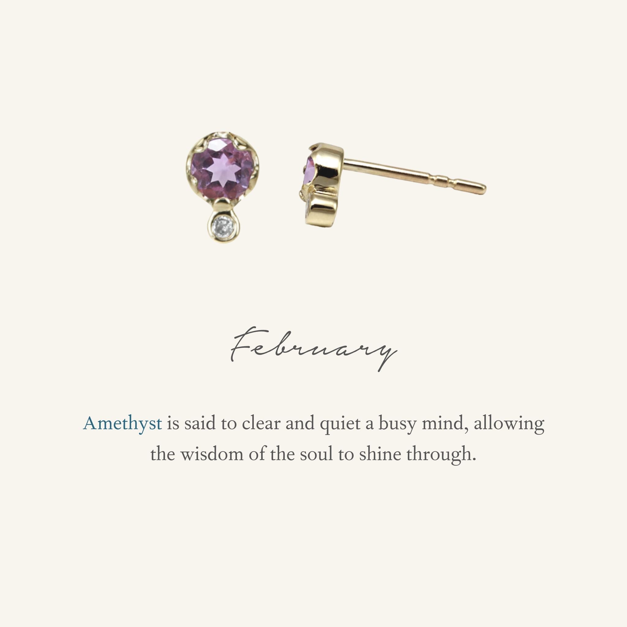 Zahava Gold Emerald & Diamond Birthstone Stud Earrings