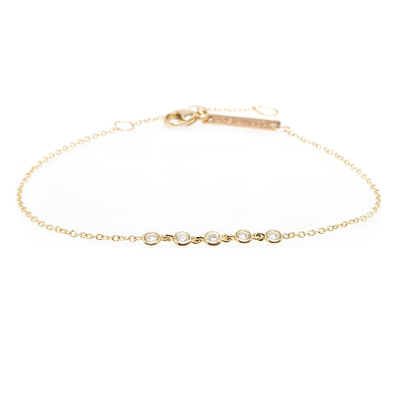 Gold and 5 Diamond Tennis Bracelet