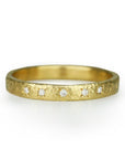 Gold and Diamond Textured Ring