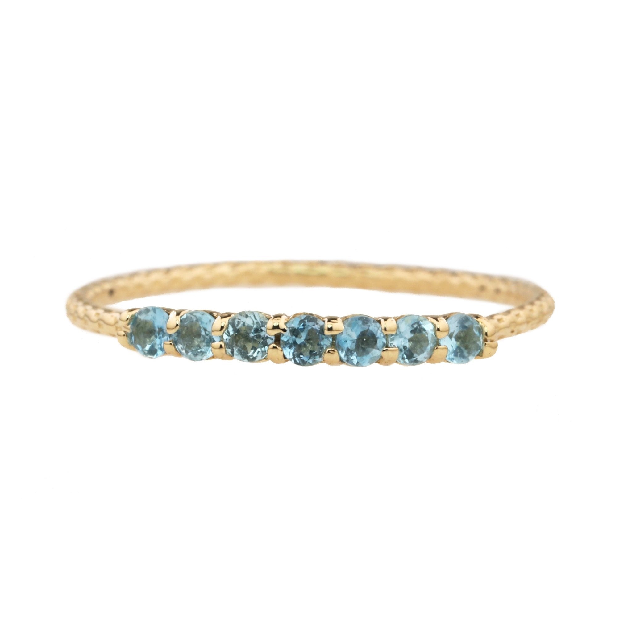 Jacquie Aiche Gold "Antique Waif" Ring with Aquamarines