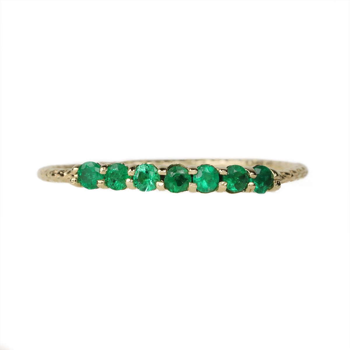 Gold "Antique Waif" Ring with Emeralds