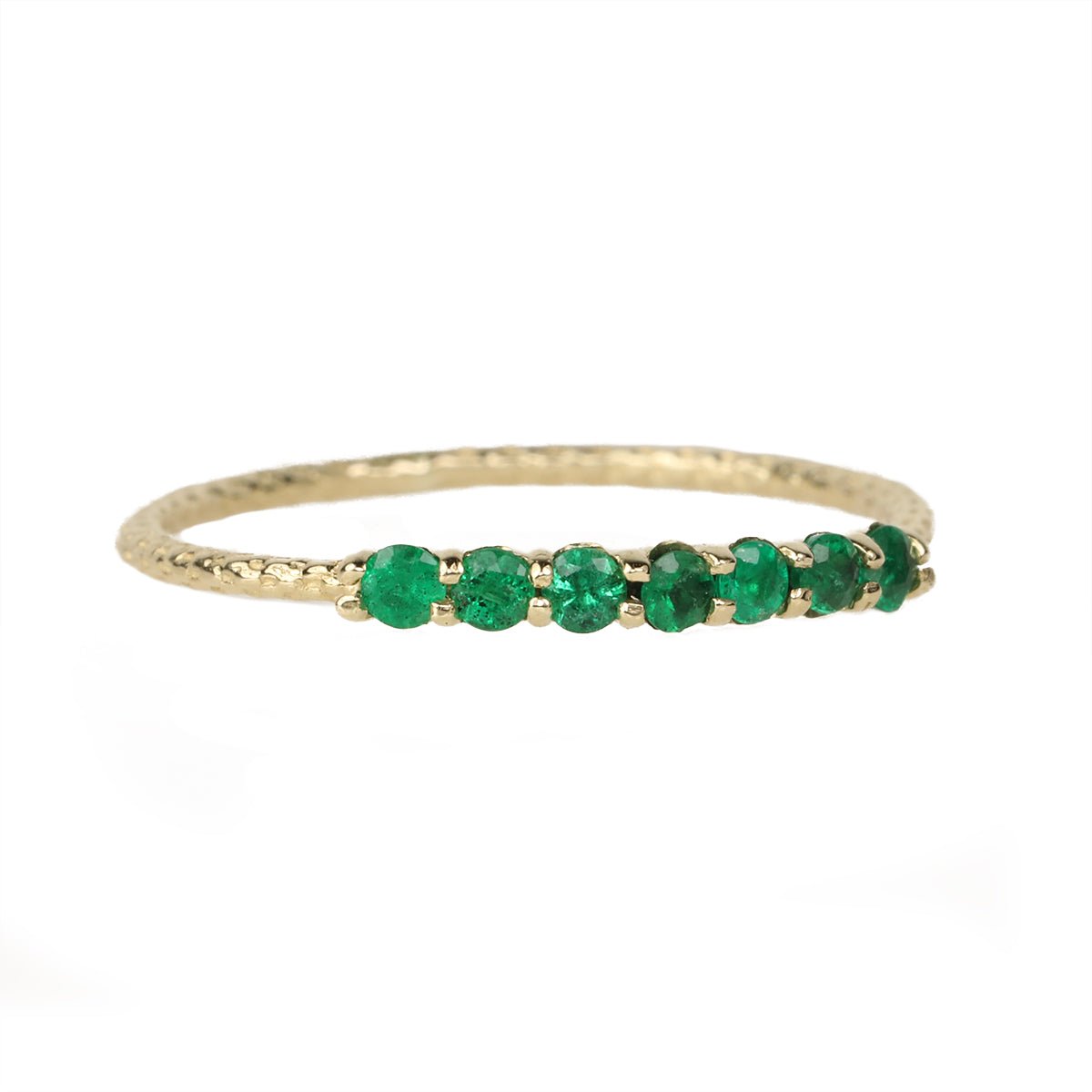 Gold "Antique Waif" Ring with Emeralds