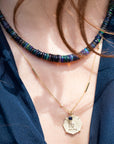 Gold Bar Chain with Five Bezel-Set Diamonds