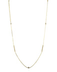 Gold Bar Chain with Five Bezel-Set Diamonds