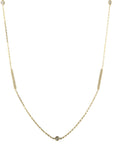 Gold Bar Chain with Five Bezel-Set Diamonds
