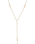 Gold Bar Lariat Necklace with Pave Diamonds - Peridot Fine Jewelry - Zoe Chicco