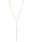 Gold Bar Lariat Necklace with Pave Diamonds - Peridot Fine Jewelry - Zoe Chicco
