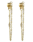 Gold & Bezel-Set Diamond "Vignette" Soft Hoop Earrings
