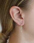 Gold & Bezel-Set Diamond "Vignette" Soft Hoop Earrings