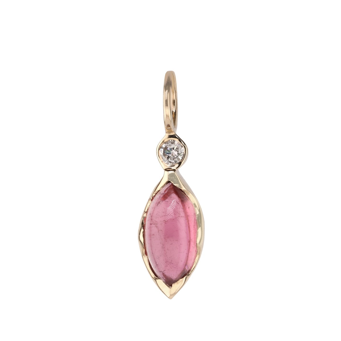 Zahava Gold Bezel-Set Marquise Pink Tourmaline "Talisman" Pendant