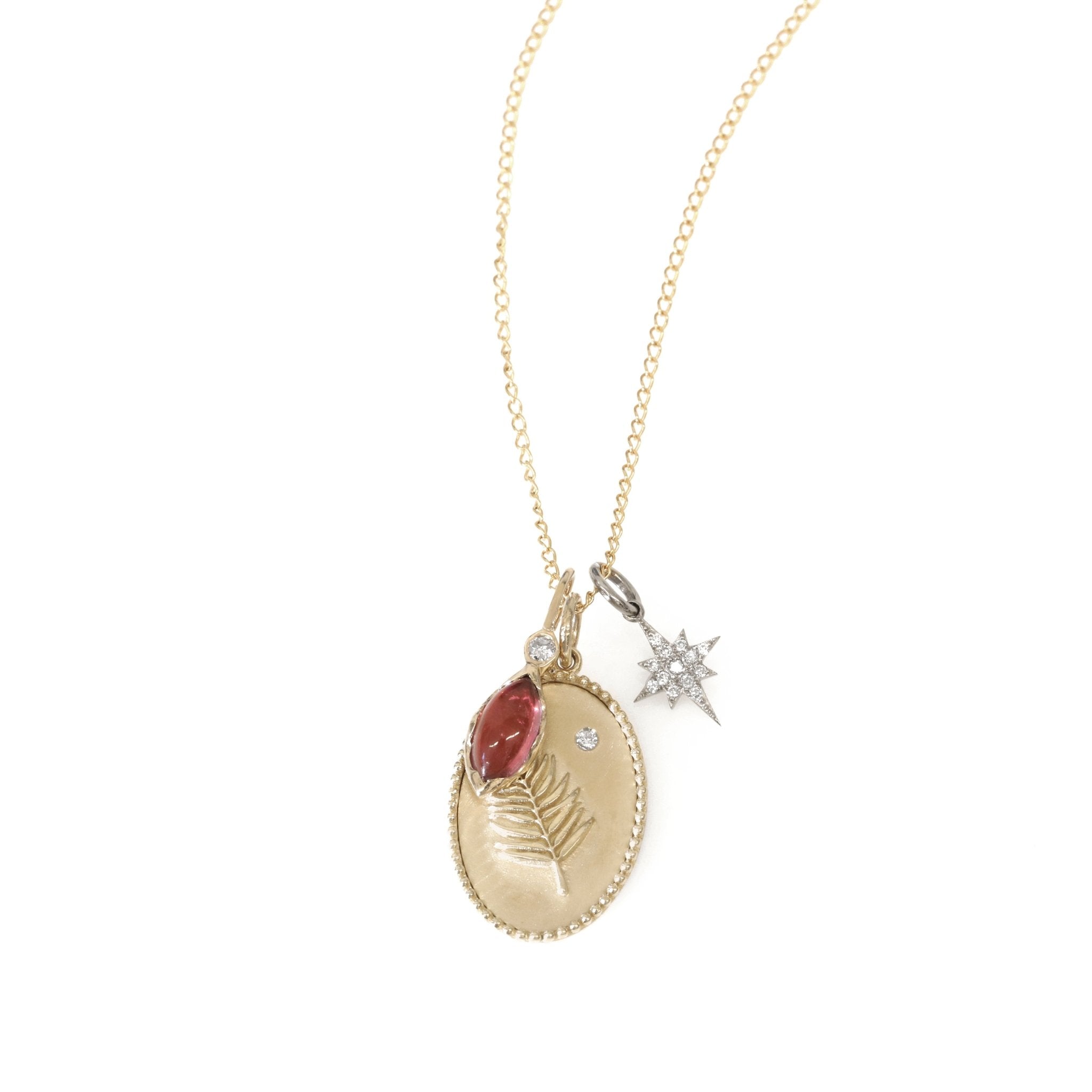 Zahava Gold Bezel-Set Marquise Pink Tourmaline "Talisman" Pendant