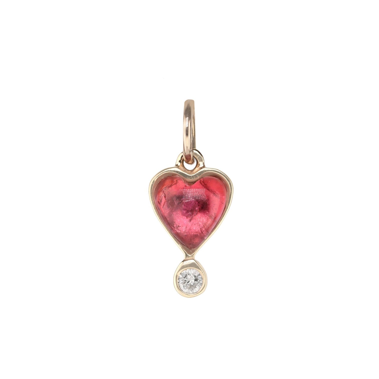 Zahava Gold Bezel-Set Pink Tourmaline "Byrdie Heart" Pendant