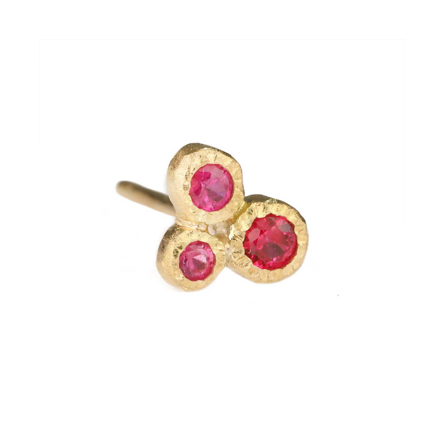 Yasuko Azuma Gold Bezel-Set Ruby Trio Stud