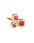 Yasuko Azuma Gold Bezel-Set Ruby Trio Stud