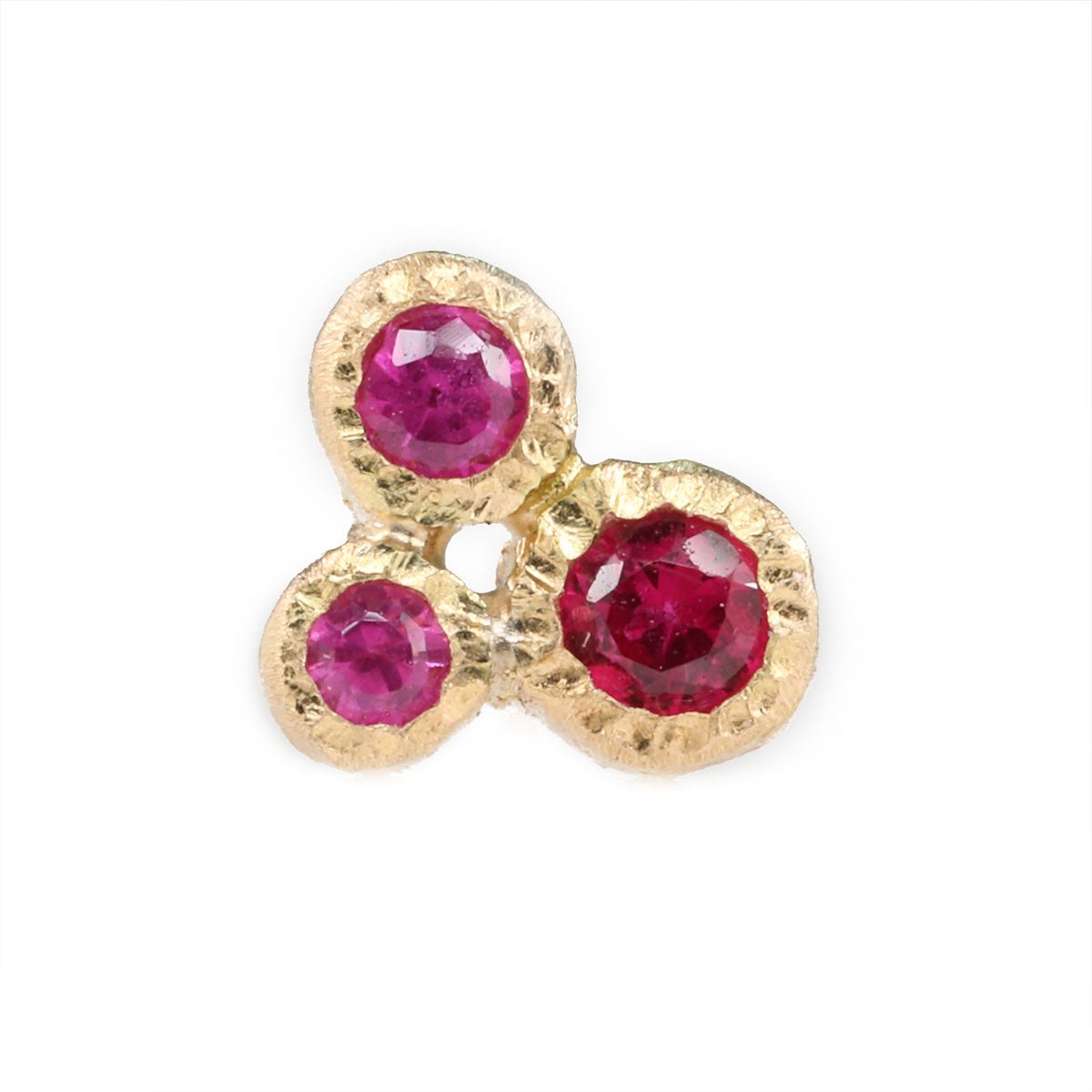 Yasuko Azuma Gold Bezel-Set Ruby Trio Stud