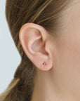 Yasuko Azuma Gold Bezel-Set Ruby Trio Stud