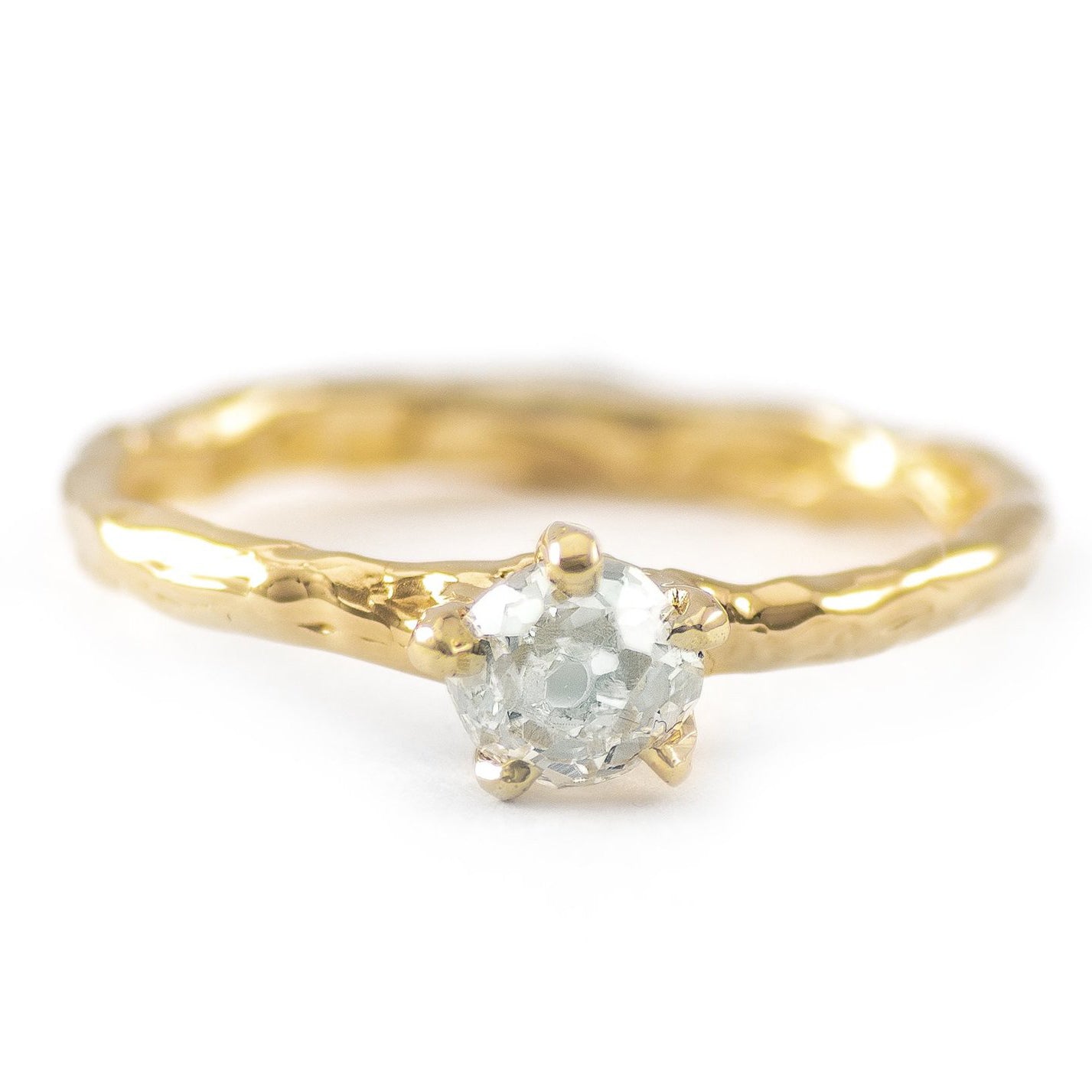 Johanna Brierley Gold European Cut Diamond Ring on Melt Band