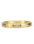 Yasuko Azuma Gold Hammered Ring with Eight Evenly Spaced Diamonds