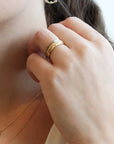Gold Hammered Ring with Eight Evenly Spaced Diamonds - Peridot Fine Jewelry - Yasuko Azuma