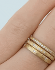 Gold Hammered Ring with Eight Evenly Spaced Diamonds