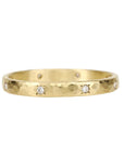 Yasuko Azuma Gold Hammered Ring with Eight Evenly Spaced Diamonds