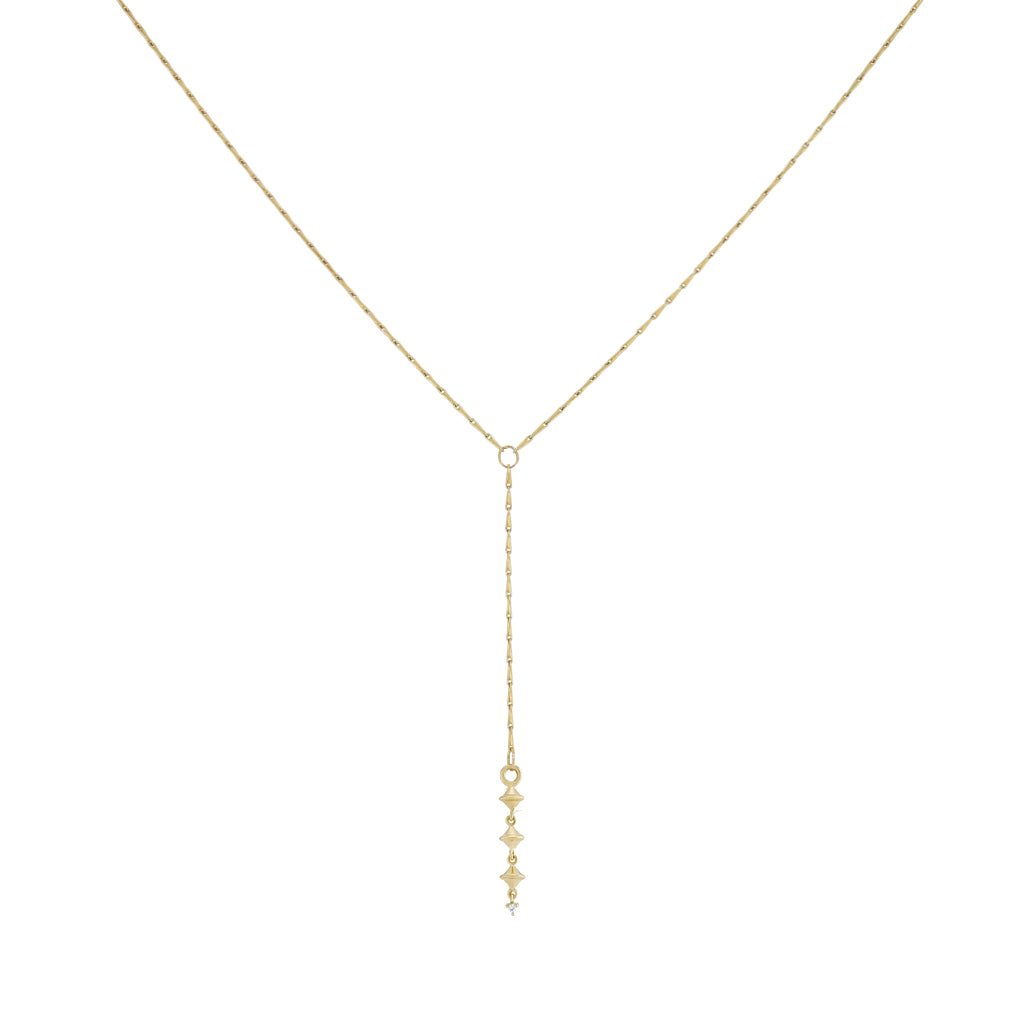 Gold "Lillie" Chain Necklace with Triple "Dala Lantern" Lariat Drop - Peridot Fine Jewelry - Metier by Tomfoolery