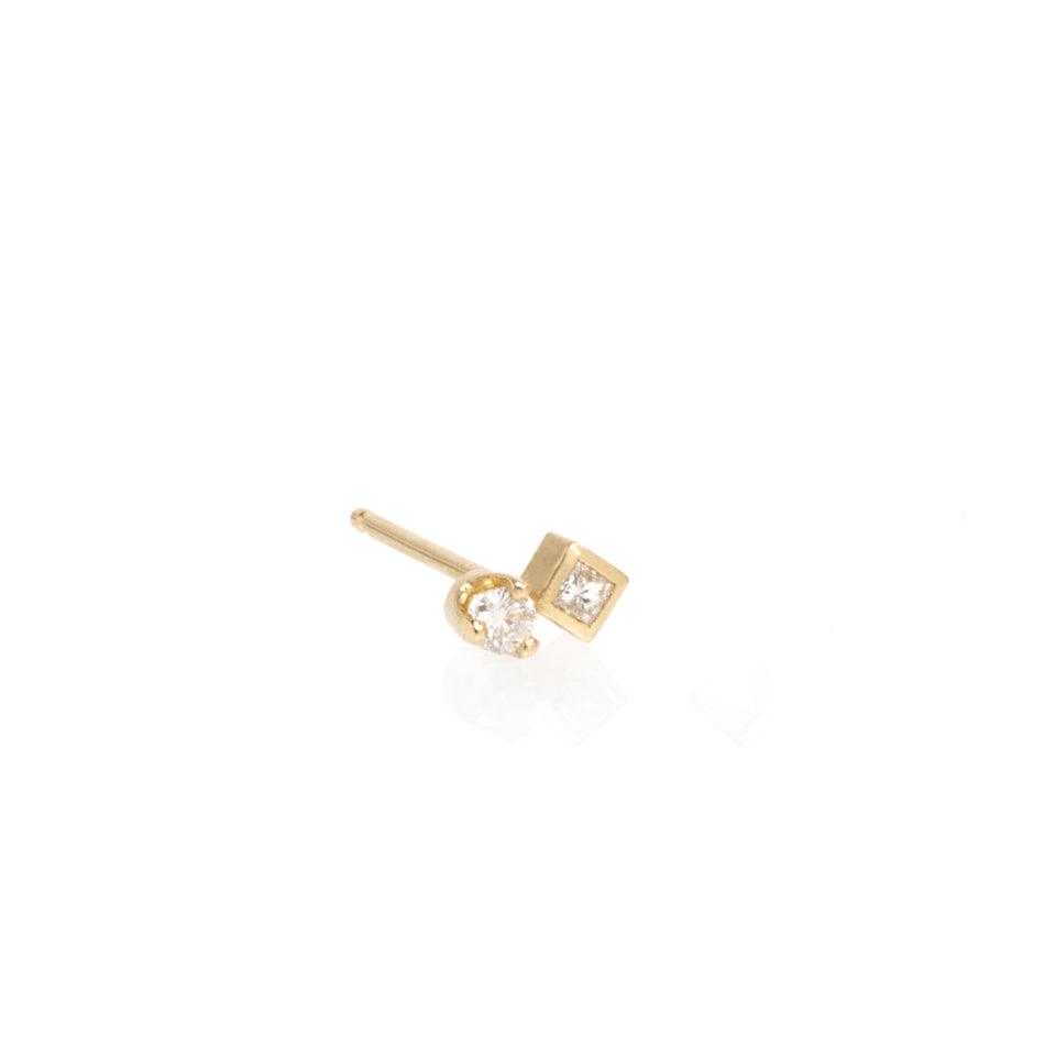 Zoe Chicco Gold Mixed Diamond Post Earrings