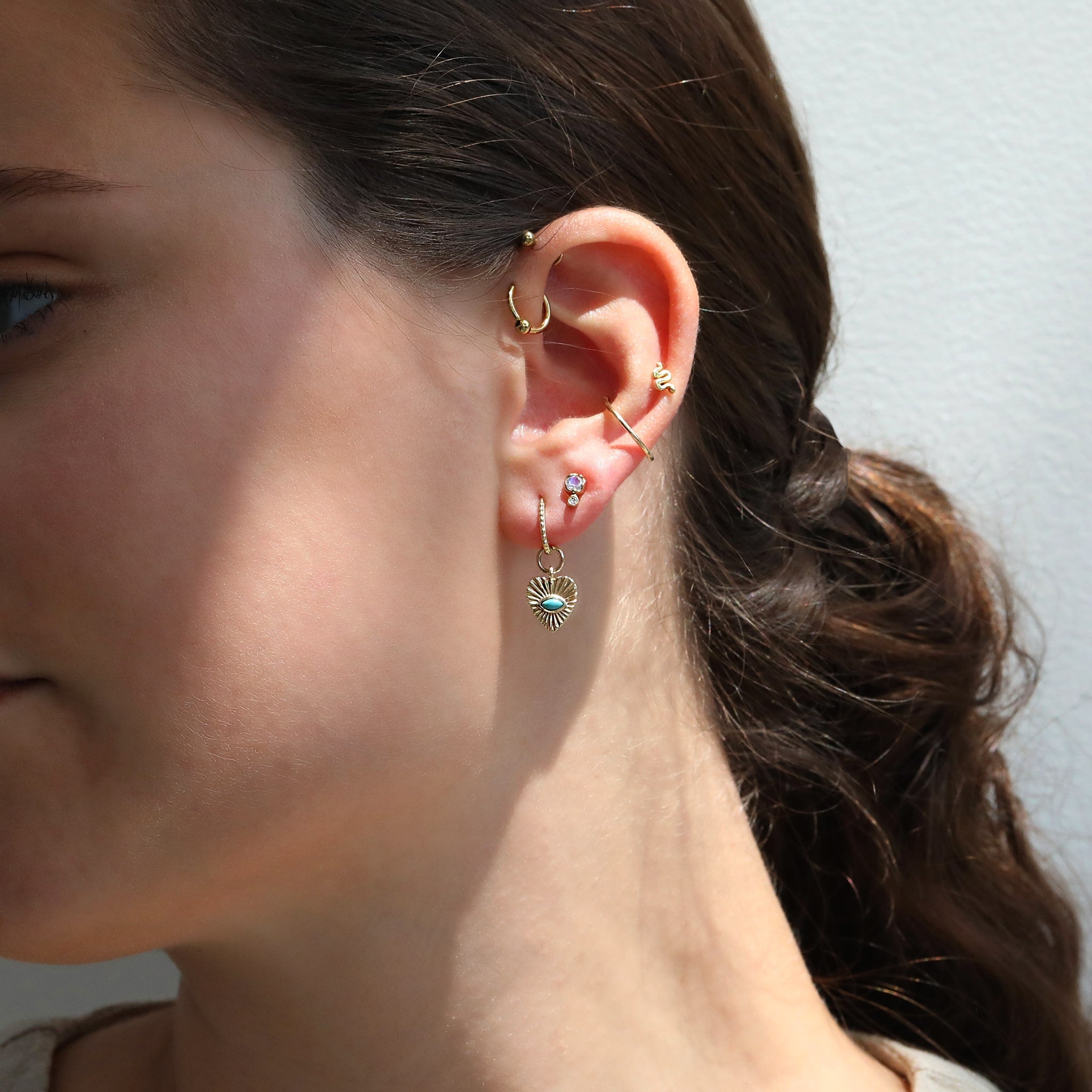 Zahava Gold Moonstone & Diamond Birthstone Studs