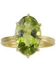 Rosanne Pugliese Gold Multi-Prong Large Vertical Oval Peridot Ring