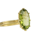 Rosanne Pugliese Gold Multi-Prong Large Vertical Oval Peridot Ring