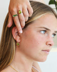 Rosanne Pugliese Gold Multi-Prong Large Vertical Oval Peridot Ring