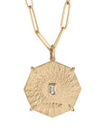 Zahava Gold Octagon "Art" Pendant with Baguette Diamond