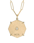 Zahava Gold Octagon "Seek" Pendant with Diamond