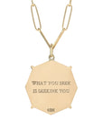 Zahava Gold Octagon "Seek" Pendant with Diamond
