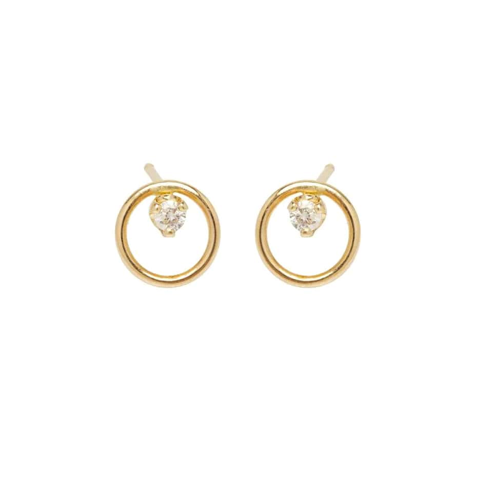 Zoe Chicco Gold "Open Circle" Earrings with Diamonds