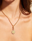 Gold Pave Diamond Compass Pendant with Diamond Inlay - Peridot Fine Jewelry - Zahava