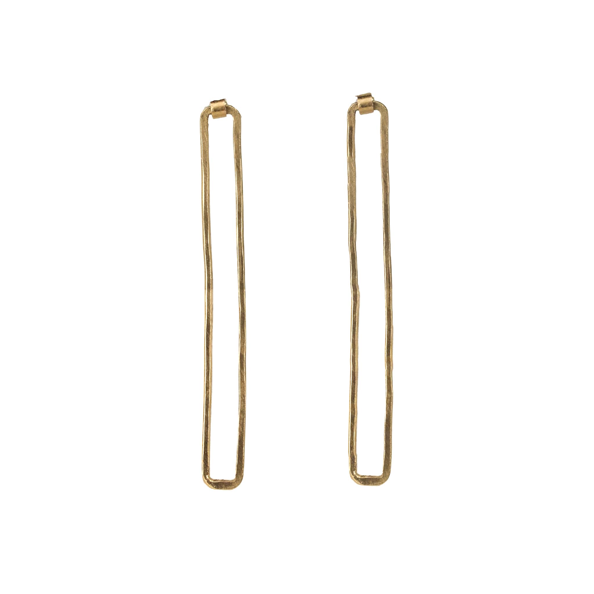 Gold Rectangle Drop "Alice" Post Earrings