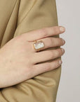 Gold Rectangular Diamond "Shake" Ring - Peridot Fine Jewelry - Moritz Glik