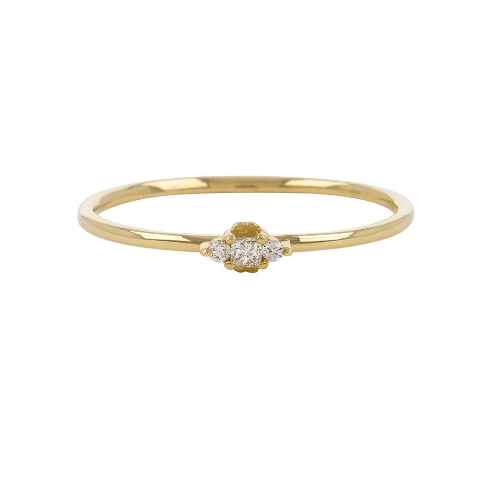 Gold Ring with Triple "Dala" Diamonds - Peridot Fine Jewelry - Metier by Tomfoolery