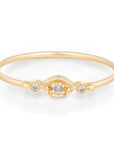 Gold Small Diamond "Eye" Ring